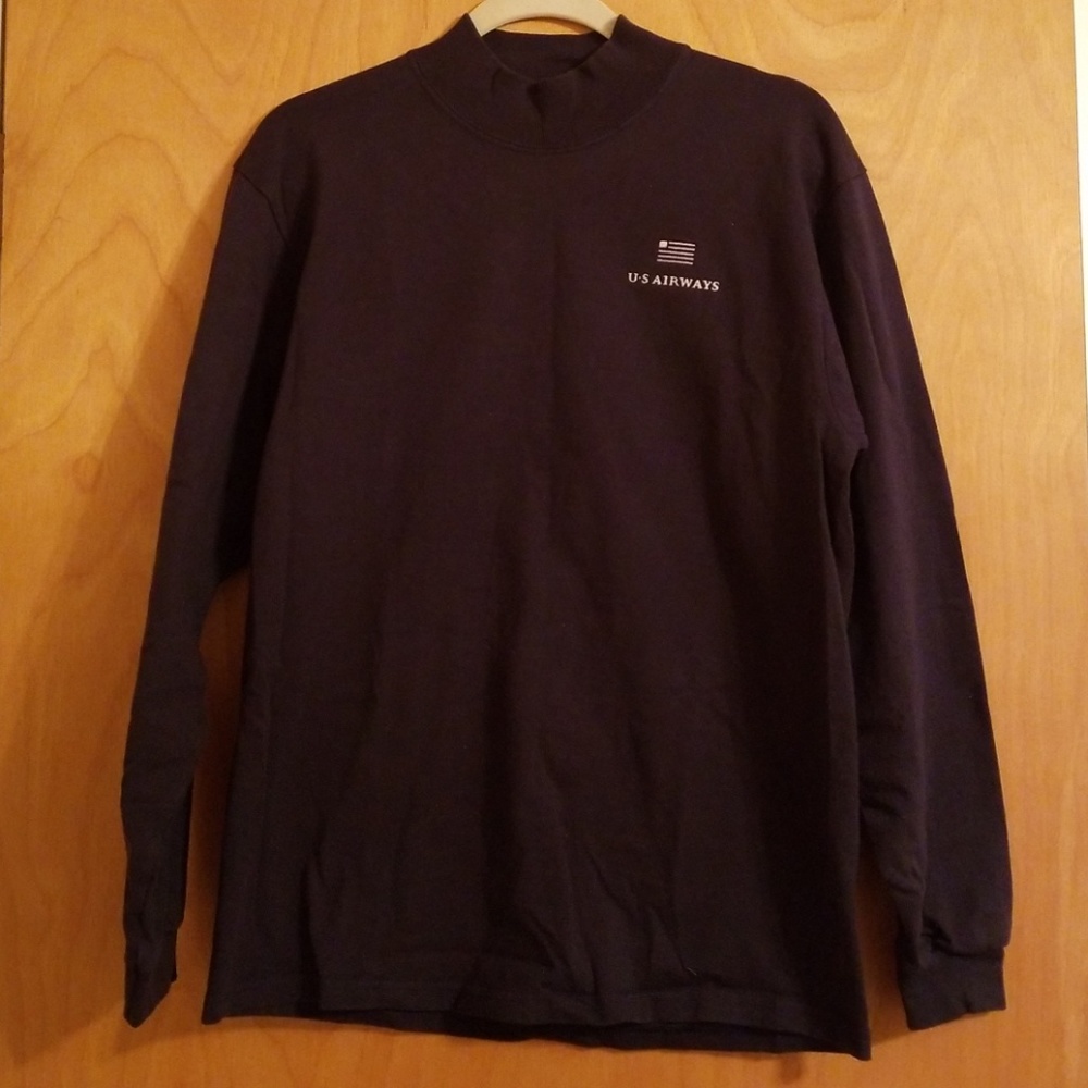 US AIRWAYS  mock turtleneck long sleeve tee